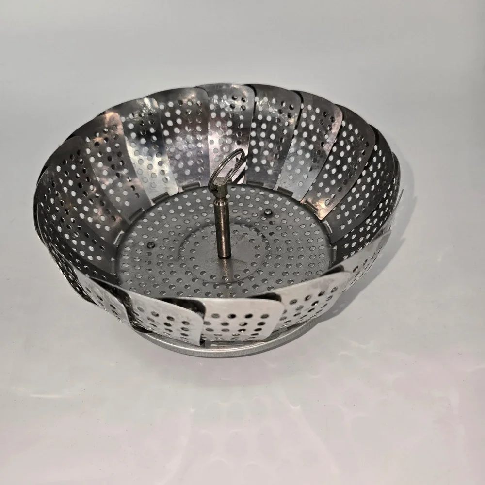 Vintage 1970s Hoan Health Steamer Stainless Steel Folding Basket Style 5130 Box